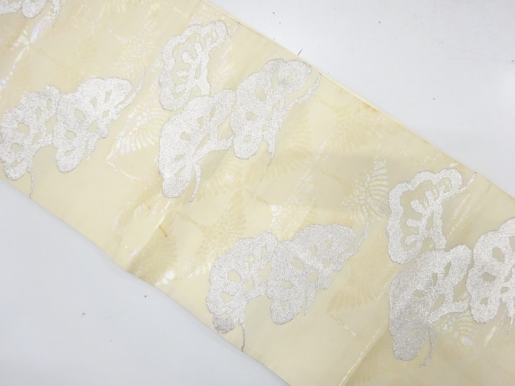 JAPANESE KIMONO / ANTIQUE FUKURO OBI / SILK / WOVEN PINE